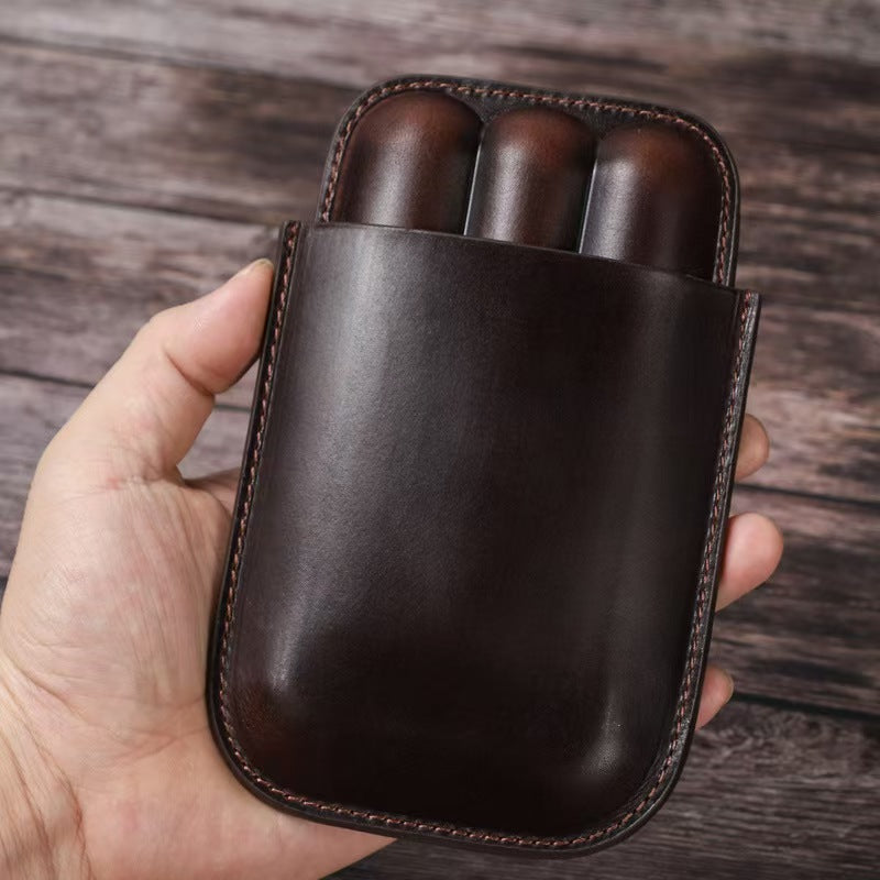 Portable 3-Slot Cigar Travel Case