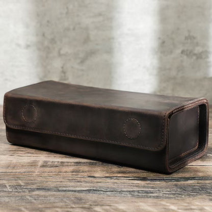 Portable Multiple Pairs Leather Glasses Case