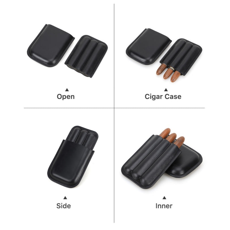 Portable 3-Slot Cigar Travel Case