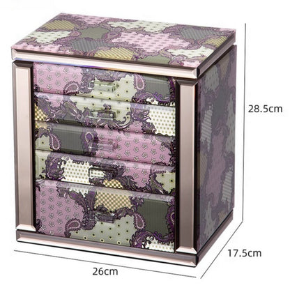 VCD-E Elyssia series Fleurish 5-layer luxury jewelry box dimensions: 10.3 x 6.9 x 11.3 inches.