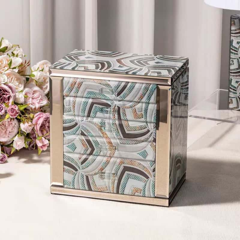 VCD-E Elyssia Series Fortuitous 5-Layer Luxury Jewelry Box offers understated luxury with a storage for small spaces design.