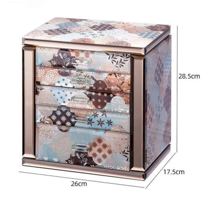 VCD-E Elyssia series Simplistic 5-layer luxury jewelry box dimensions: 10.3 x 6.9 x 11.3 inches.