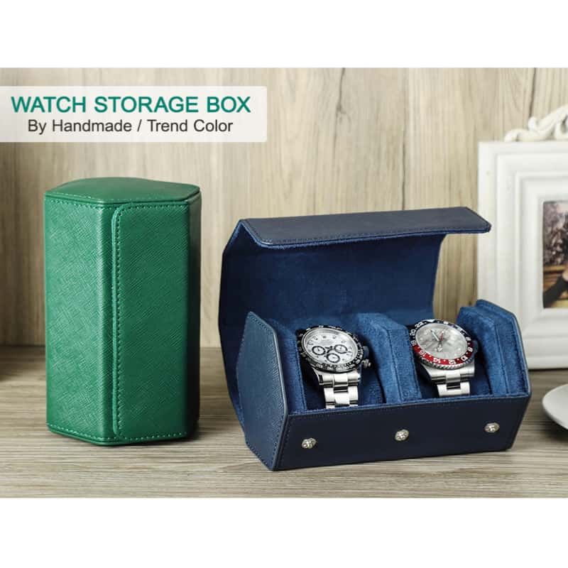 Trend Color 2-Slot Watch Travel Case