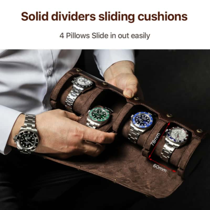 Snap Buttons 4-Slot Watch Case