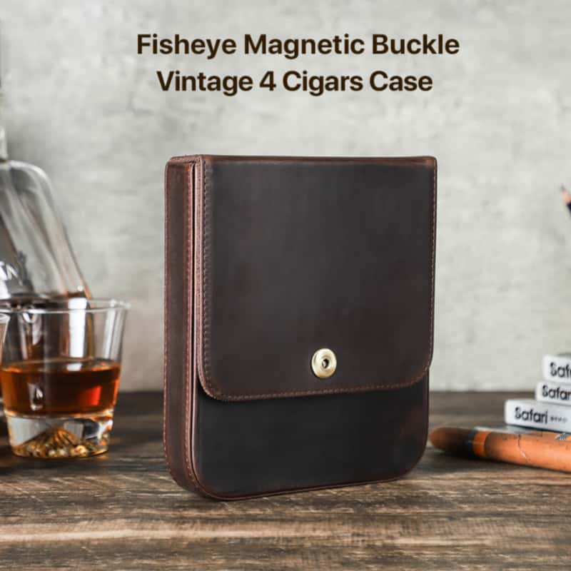 Portable 4-Slot Cigar Case