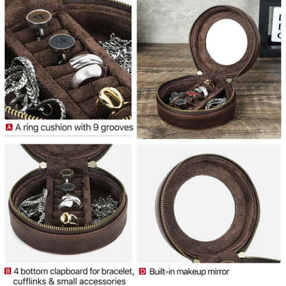 Round Travel Jewelry Case