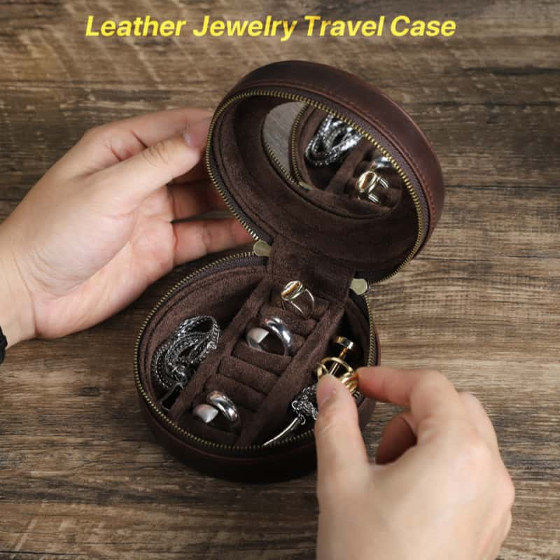 Round Travel Jewelry Case