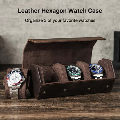 VCD-E premium handcrafted retro fashion flip-top 3-slot cowhide leather watch travel case interior scratch resistant fabric ensures your watches stay in flawless condition. The soft fabric lining prevents any scratches or marks on your watch glass and bands, keeping them looking brand new even after a long journey.