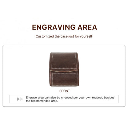 VCD-E premium handcrafted retro fashion hidden snap buttons 1-slot cowhide leather travel watch roll laser engraving can be customized according to your needs.