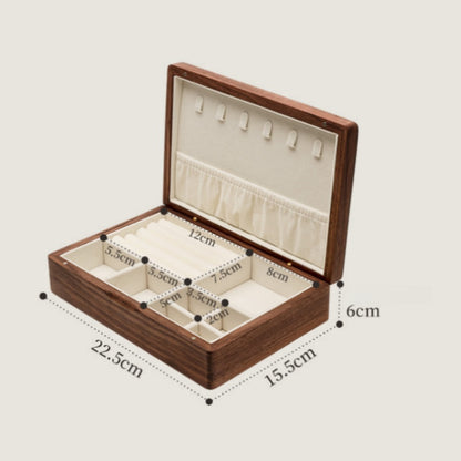 Walnut Wood 1-Layer Jewelry Box