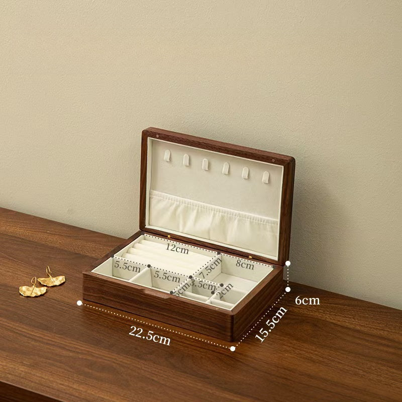 Walnut Wood 1-Layer Jewelry Box