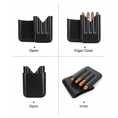 Portable 4-Slot Cigar Storage Case