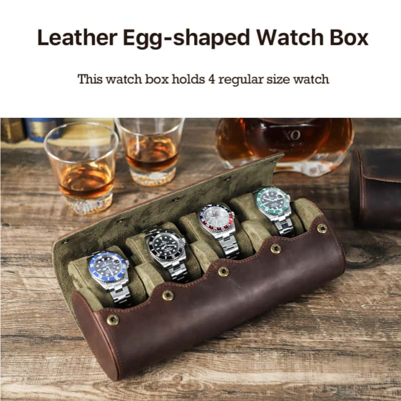 Hidden Snap Buttons 4-Slot Watch Case