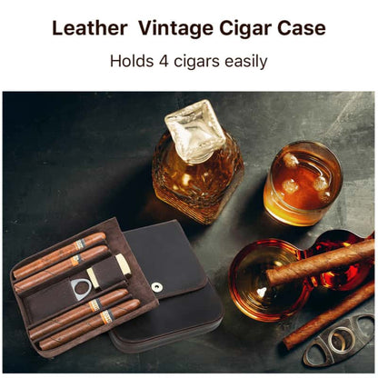 Portable 4-Slot Cigar Case