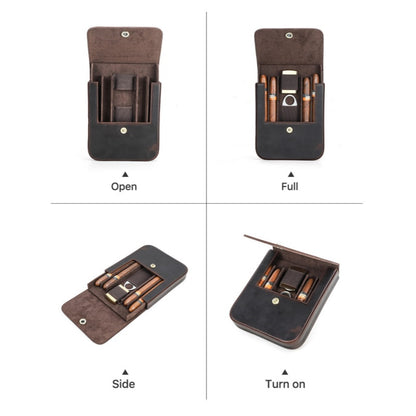 Portable 4-Slot Cigar Case