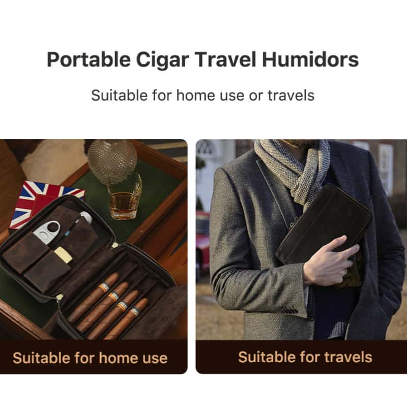 Portable 4-Slot Cigar Travel Case