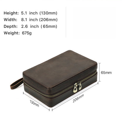 Dual Teeth Zipper 4-Slot Cigar Case