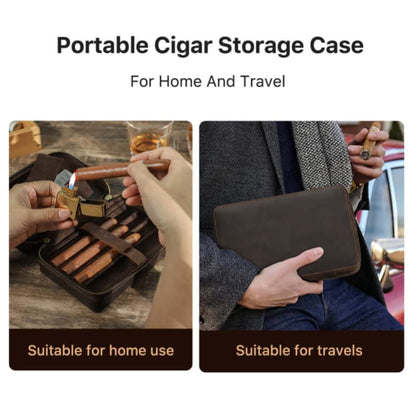 Dual Teeth Zipper 4-Slot Cigar Case