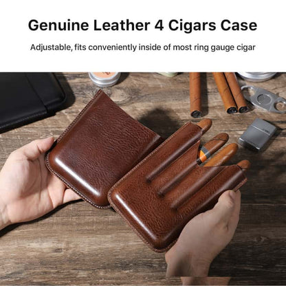 Portable 4-Slot Cigar Storage Case