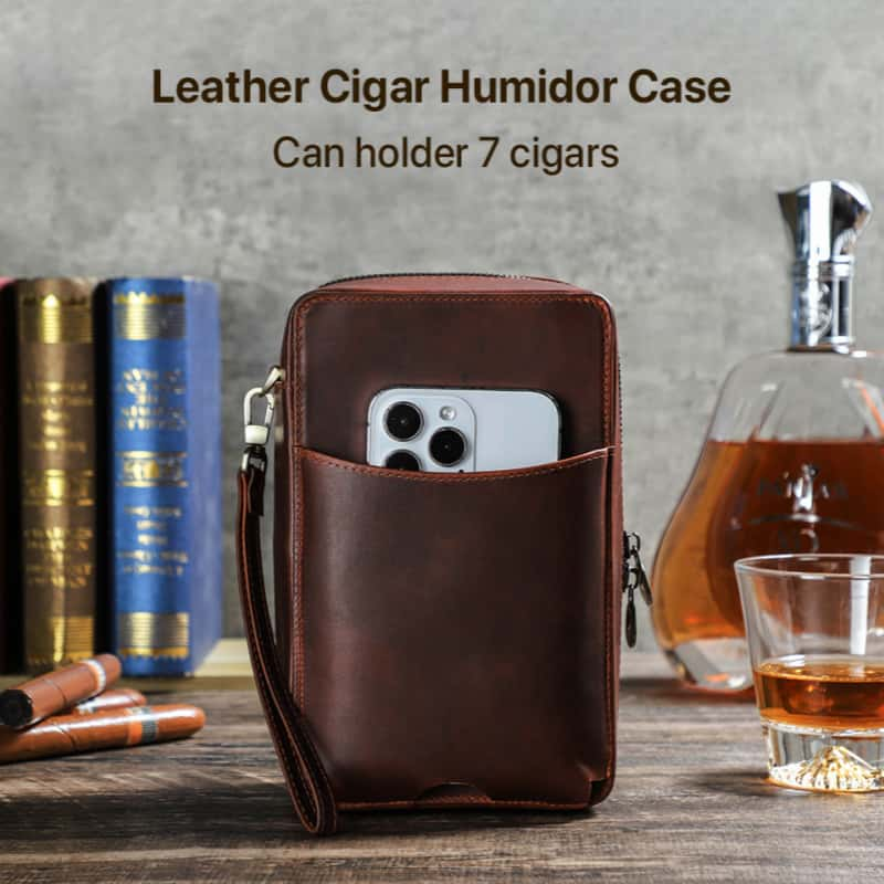 Teeth Zipper 7-Slot Cigar Humidor Case