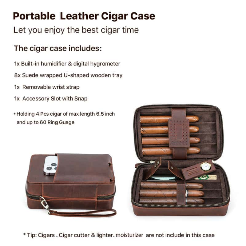 Teeth Zipper 7-Slot Cigar Humidor Case