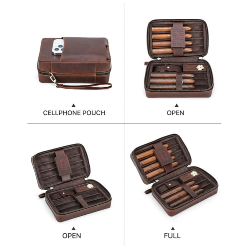 Teeth Zipper 7-Slot Cigar Humidor Case