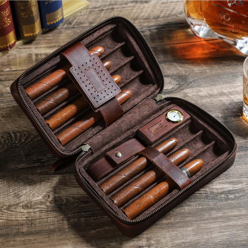 Teeth Zipper 7-Slot Cigar Humidor Case