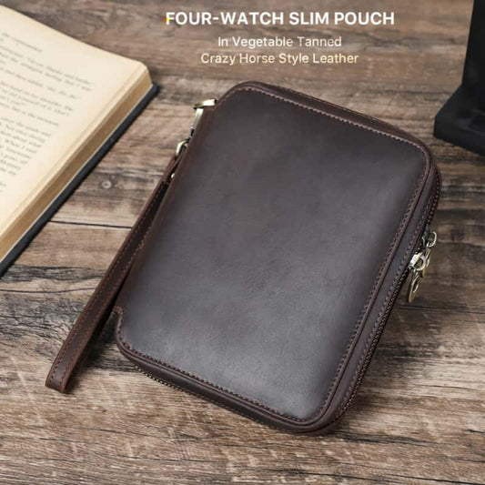 Dual Teeth Zipper 4-Slot Watch Case