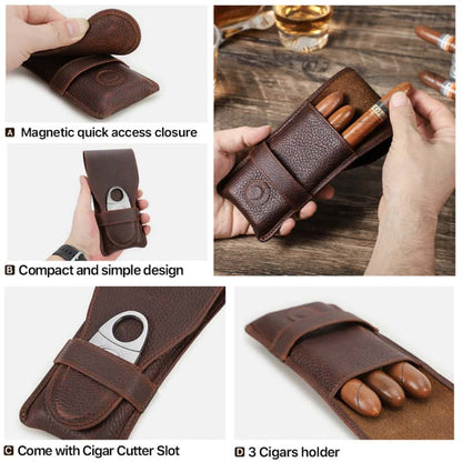 Mini 3-Slot Cigar Case